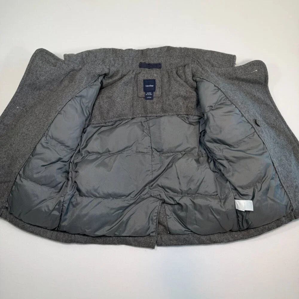 BABY GAP Gray Wool Double Breasted Pea Coat 18-24 Mos